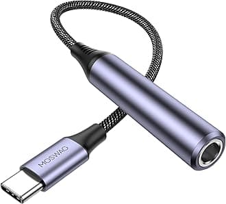 MOSWAG USB Type C to 6.35mm Headphone Adapter, 1/4 TRS Female to USB C Audio Cable, USB C to 6.35mm Decoding Audio Cable Compatible with Amplifiers, Mixers, Smartphones, Laptop, 6.35mm Headphones