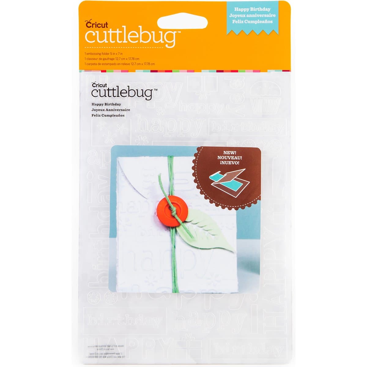 Cricut 2002786 Cuttlebug 5"X7" Embossing Folder-Happy Birthday