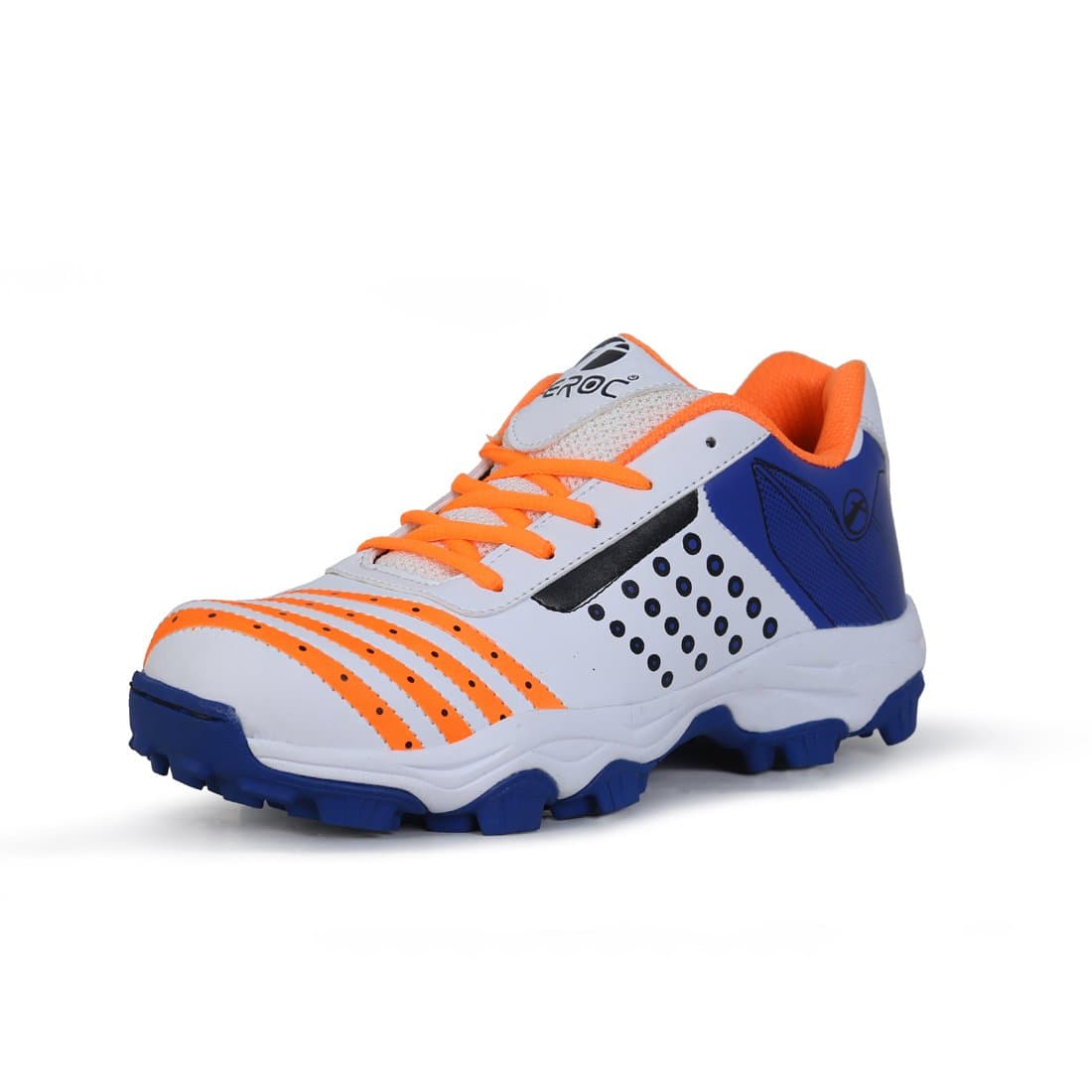 FEROCADF White Orange Cricket Shoe