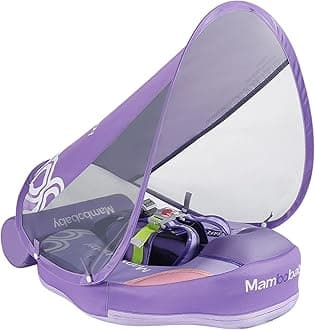Mambobaby Float with Canopy, Non-Inflatable Swim Trainer for Infants and Todd...