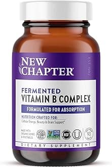Vitamin B Complex, Fermented Vitamin B Complex, Organic, ONE Daily with Whole-Food Herbs + Adaptogenic Maca for Natural Energy + Beauty, 100% Vegan, Gluten-Free - 90 Count