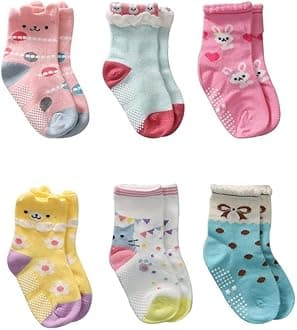 Baby Boy's Cotton Anti Slip Grip Socks (Pack of 6)