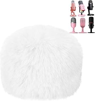 Furry Windscreen - Wind Muff Pop Filiter for Blue Yeti, Yeti Pro, Yeti Nano, Mic Cover Compatible for A8M, SoloCast, Razer Mini, Razer X, Razer Seiren V2 Pro and Normal ASMR USB Mics (White)