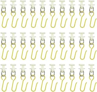 HLIWS Curtains Hooks For Track-40 pcs Curtain inner rail Track Glider Hooks,40 pcs Gold Drapery Hook Pins,for Door and Window Curtain