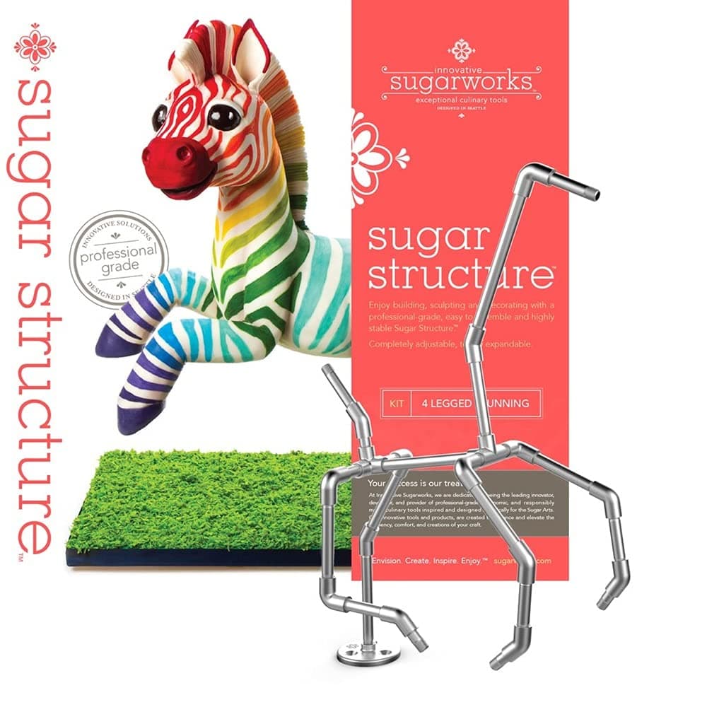 Innovative Sugar Structures, Reusable Running 4 Legged Kit Cake Support Structure, Food-Safe Aluminum Cake Decorating Armature Frame