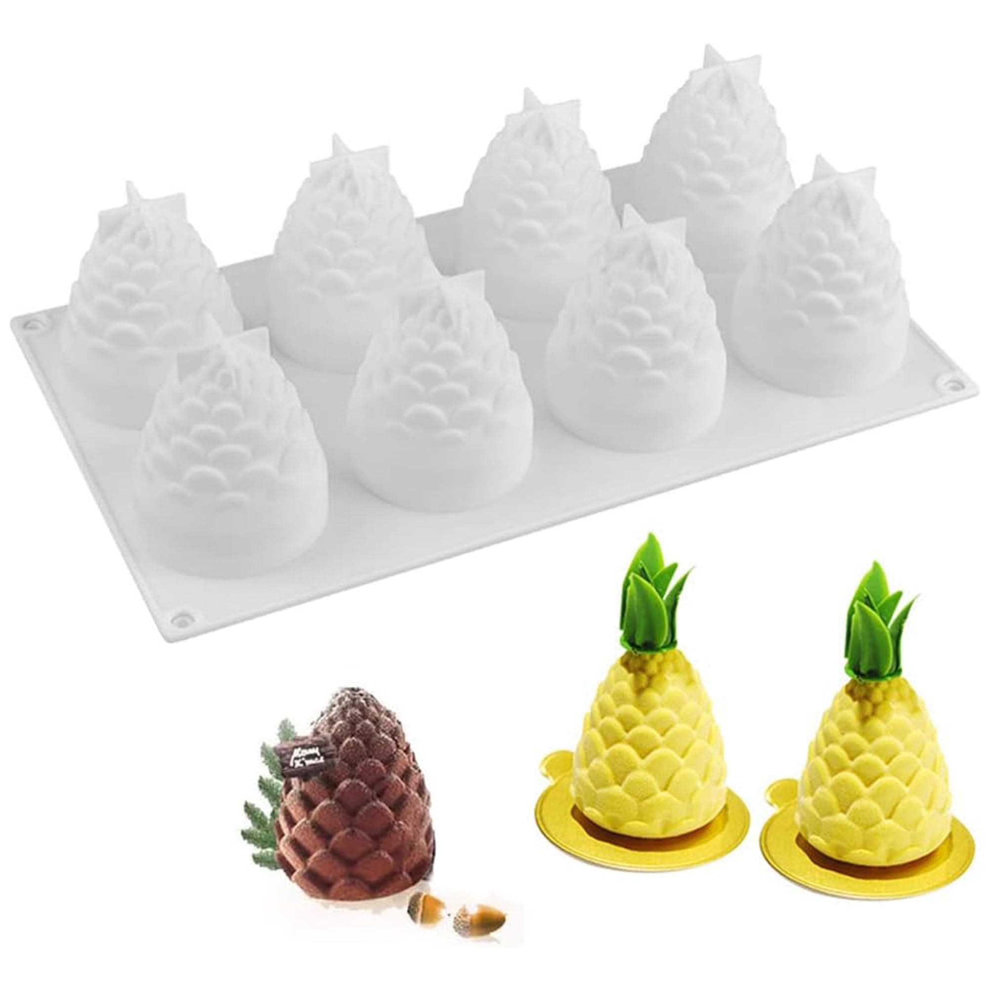OCPO Kitchen 3D Pinecone Silicone Mold for Baking Mousse Cake, French Dessert...