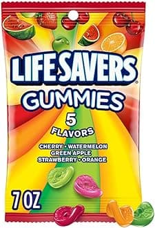 5 Flavors Gummies Candy Bag, 7 ounce (Pack of 12)