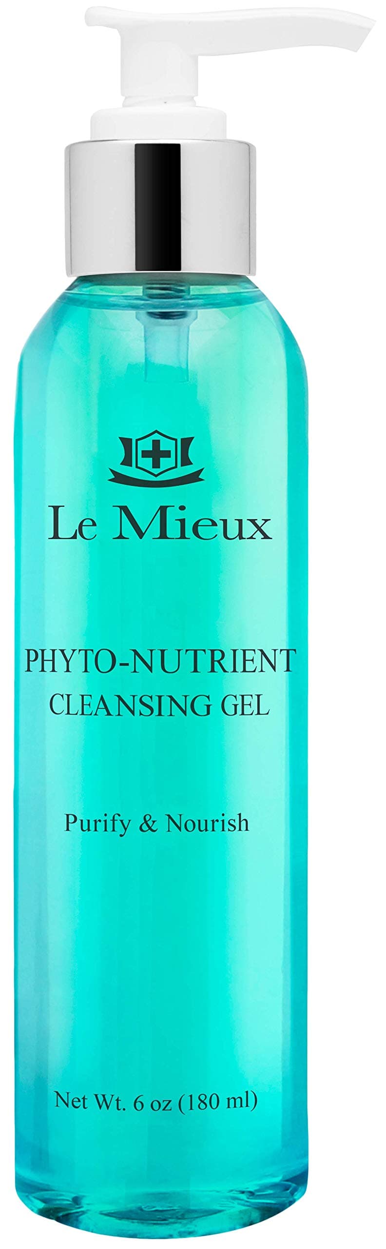 Phyto-Nutrient Cleansing Gel - Purifying, Microbubble Foaming Face Wash with Algae & Hyaluronic Acid, Makeup Degreasing and Pore Cleansing Facial Wash, No Parabens or Sulfates (6 oz / 180 ml)