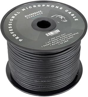 Sewell Silverback Screamer Bulk XLR Cable, 300 ft. Spool, Pure Copper, OFC, Flexible, Spiral Braided Shielding SW-30632, Black
