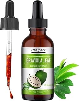Healpark Soursop Bitters Liquid Graviola Leaf Extract - Natrual Soursop Guanabana Leaves Liquid, Soursop Oil 98% Absorption-1 Fl Oz