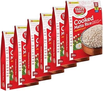 Tasty Nibbles Ready to Eat Cooked Matta Rice 250g [Pack of 6]|Open Heat & Eat | No Food Additives Added | Japanese Retort Technology