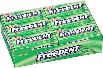 FREEDENT Peppermint Chewing Gum, 15 Stick (Pack of 12)