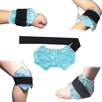 Ankle/Sport Foot Ice Therapy Wrap,Hot Cold Ice Gel Pack with Adjustable Brace for Sprained Ankles, Plantar Fasciitis, Achilles,tendonitis, and Swelling (ATP028 #6 Blue)