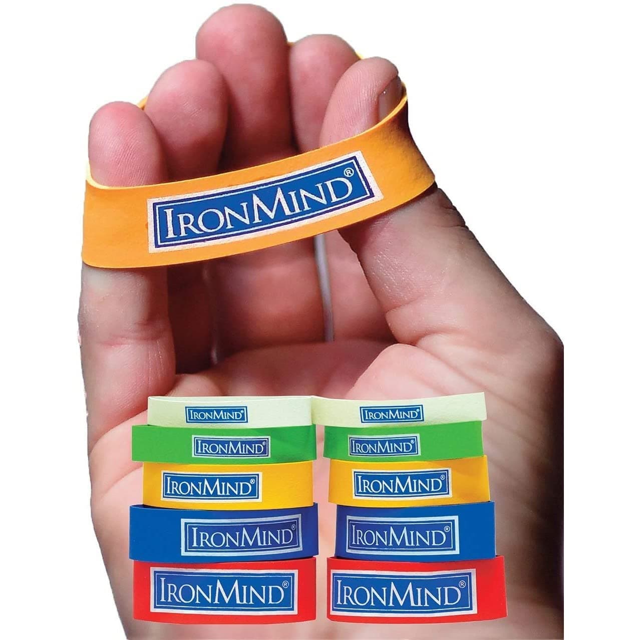 IronMind Expand-Your-Hand Bands 10 Pack: Kiss Elbow Pains Goodbye - Prevent, Rehab, Reduce Pain from Tennis Elbow, Carpal Tunnel. Authentic, original, effective