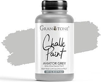 GRANOTONE Chalk Paint for Furniture, Home Decor, Crafts - Eco-Friendly - All-in-One - No Wax Needed- 250 ML (AVIATOR GREY)