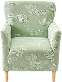 CRFATOP Printed Stretch Chair Slipcovers with Arms for Living Room 1 Piece Accent Chair Covers Soft Banquet Chair Covers Saucer Armchair Furniture Protector Office Reception Reading Sofa,A25