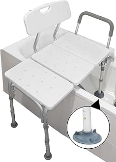 PEPE MobilityTub Transfer Bench, Shower Bench for Elderly, Sturdy Non Slip Bathtub Seats, White