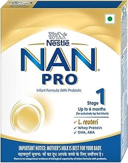 Nestlé NAN PRO 1 Infant Formula with Probiotic (Up to 6 months), Stage 1-400g Pouch in Box