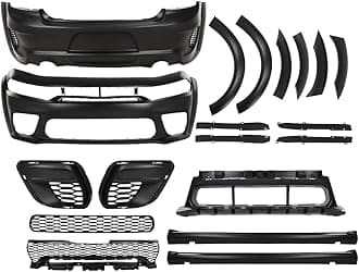 LQI Front Rear Bumper Body Kit Widebody Full Compatible with Dodge Charger SRT Style 2015-2023 Black