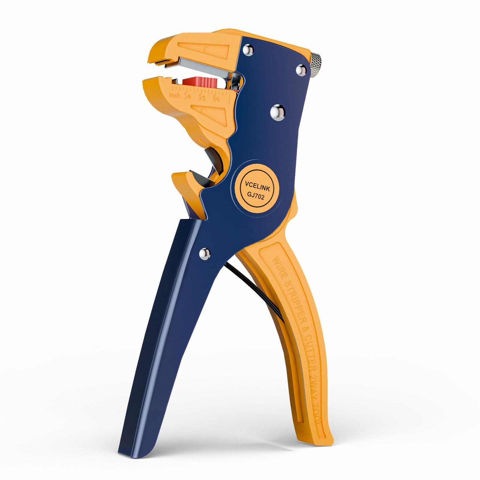 Automatic Wire Stripper and Cutter, Electrical Cable Stripping Tool Adjustable for 14-24 AWG Cables with Eagle Nose in 7 Inch (GJ702)