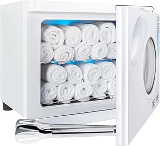 Hot Towel Cabinet 23L Large Capacity - Professional Spa Hot Towel Warmer Facial Towel Heater Salon Beauty Hotel Bathroom Home Steam Towel Warmer with See Through Window (White)
