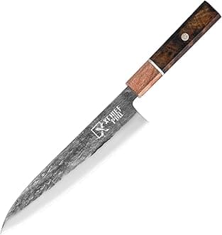8'' Japan Gyutou Chef Knife - Sharp Japanese High-Carbon Steel Cooking Knife for Meat Cutting, Gift for Mom or Dad, Kitchen Gadgets with Premium Gift Box