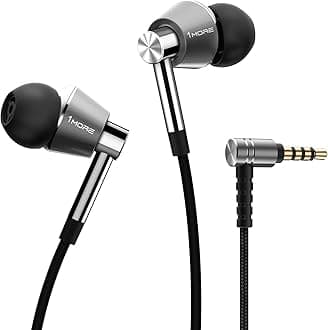 1MORE Triple Driver In Ear Earphones, Hi-Res Headphones with MEMS Microphones, In-Line Remote, High Fidelity for Smartphones/PC/Tablet,Wired Earbuds, Silver, 3.5 mm jack
