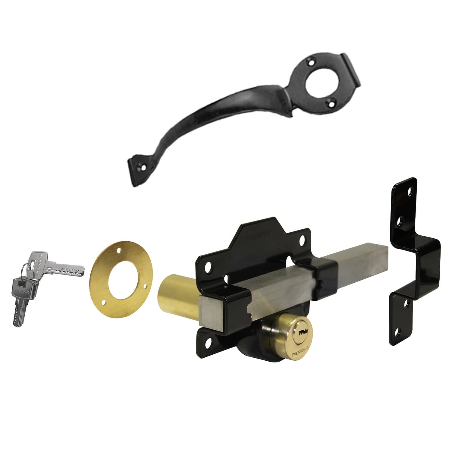 Perry 1127A050BK 50mm Double Locking Long Throw Lock Kit (Keyed Alike) With 11250200BK Matching Handle