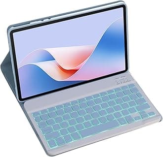 Magnetic Detachable Wireless Keyboard & Mouse Combo with Leather Cover for Honor Pad MagicPad 2 12.3-inch Tablet – Full Wrapped Protection Keyboard Case (Blue,Backlight)