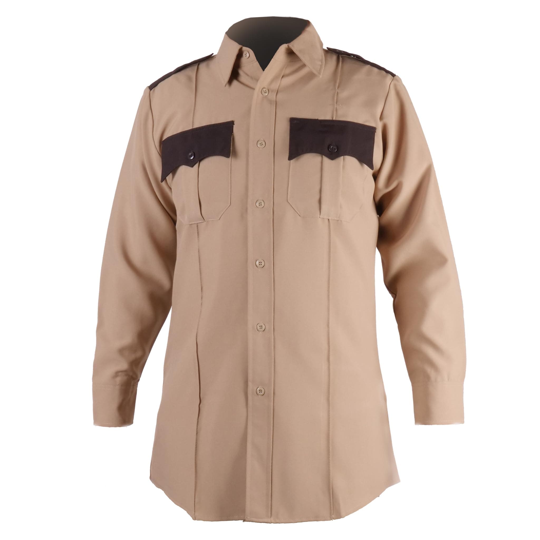First Class 100% Polyester Two Tone Long Sleeve Shirt