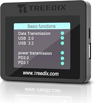 Treedix USB Cable Tester with 2.4" Color Screen for eMarker Reading, PD 3.0/3.1 Detection, Resistor and Continuity Check, Compatible with Lightning, Type-C, Micro-B 2.0/3.0, and Mini-B Cables