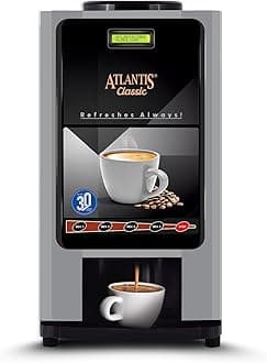 ATLANTIS Cafe Classic 3 Lane Instant Tea Coffee and Milk Beverages Maker Vending Machine 3 Liters Hot Tank Capacity |Vending Machines for Home Shops Offices Hotels Restaurants| No Milk Required