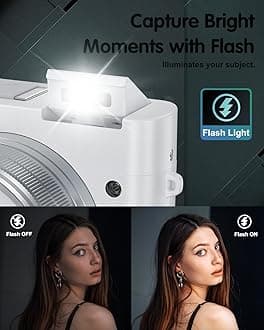 4K Digital Camera for Photography, 64MP Autofocus Vlogging Camera for YouTube with Selfie Lens, Compact Travel Video Camera with Flash, 16X Zoom, Anti-Shake,