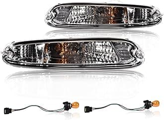GRAND ORANGE Front Bumper Turn Signal Lights Pair with Bulbs Compatible with Mazda MX-5 Miata 1990 1991 1992 1993 1994 1995 1996 1997 8BN151060, 8BN151070 Halogen Clear Lens