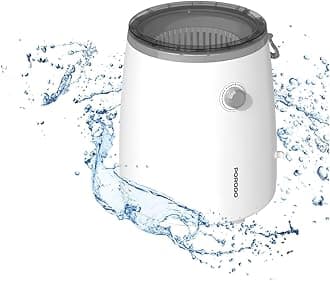 PorodoLifestyle Portable Mini Washing Machine,Dual Functionality,Power Efficiency,Gentle Wash Cycle,20L Capacity,1.5KG Load,Knob Control,2 In 1 Washer Dryer,Compact & Portable - White