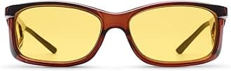 Low Vision Glasses for Macular Degeneration, Glaucoma and Retinitis Pigmentosa by MediView-RNIB | Unisex | Yellow Lenses | Brown Frame