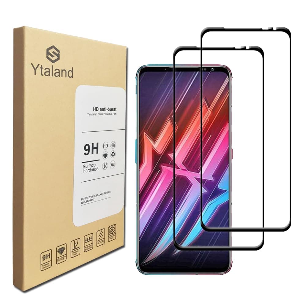 S YTALAND for Red Magic 6 / Red Magic 6 Pro Screen Protector, [2 Pack] [ Full Coverage ] [Bubble-Free] [9H Hardness] Tempered Glass Screen Protector