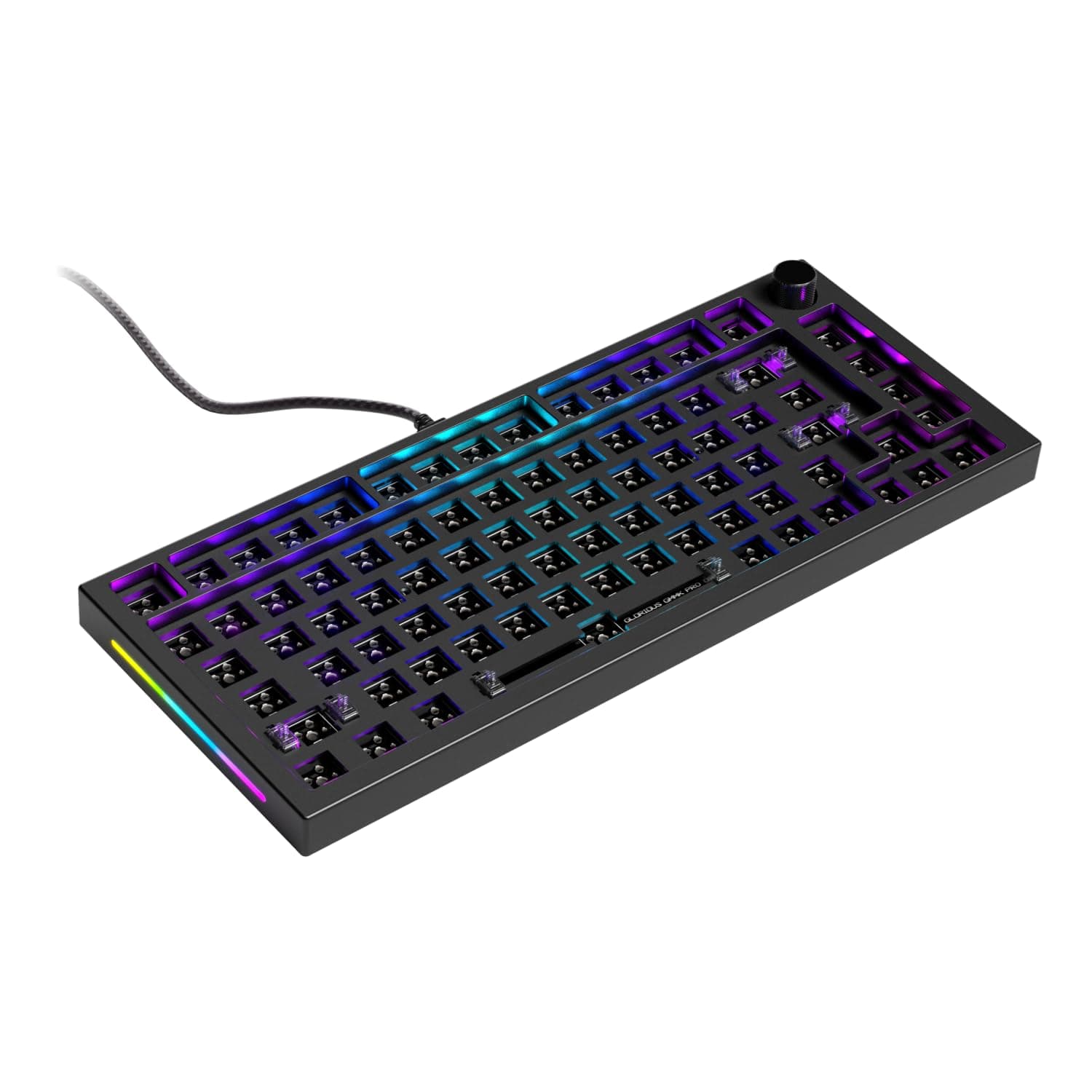 Glorious Gaming GMMK PRO 75% Barebones Black (Frame Only) - Modular Mechanical Gaming Keyboard, TKL Size (75%), 3.5 lbs Frame, RGB, Fully Customizable, 5 Switch Stand