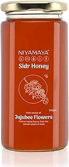 NIYAMAYA Sidr Honey 500 gm Jar | 100% Pure Honey | Unprocessed Natural Shahad | Raw Honey for Weight lose | No Sugar No Adulteration