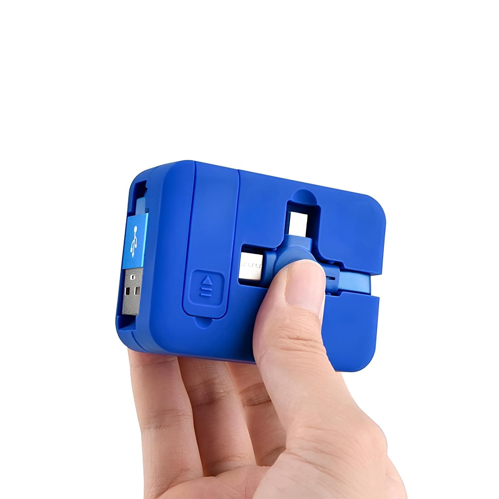 3-in-1 Retractable Charging Cable with Phone Stand – Fast Multi USB Charger Lead for iPhone, Android & USB-C, Tangle-Free Travel Cable, Compact Universal Charging Cord