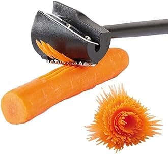 Carrot Curler and Peeler, Black Carrot Spiral Shred Slicer Root Vegetables Fruits Slicer Sharpener Garnishing Tool