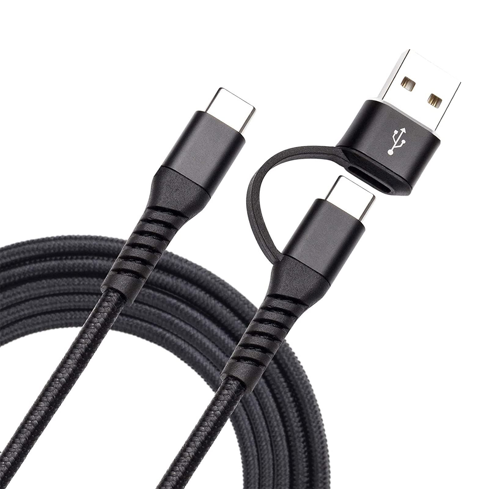 USB C to USB C Cable 60W 10ft,QC&PD 2-in-1 USB-A/C to USB-C Fast Charger Cord for Apple MacBook Pro/Air 2020/2019/2018,iPad Pro 2020/2019/2018,Samsung Galaxy S21,Type-C Laptops