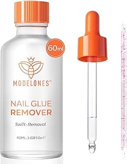 Modelones Nail Glue Remover for Press On Nails, 60 ML Stick On Nails Remover for Acrylic Tips, Nail Polish Remover with Crystal Stick