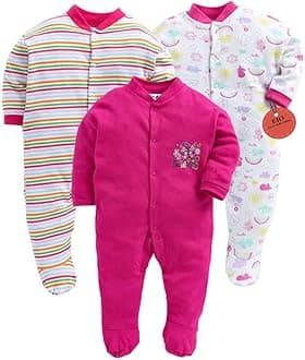 EIO® 100% Cotton Rompers Sleepsuits Jumpsuit Night Suits for Infants Newborn Baby Boys & Girls