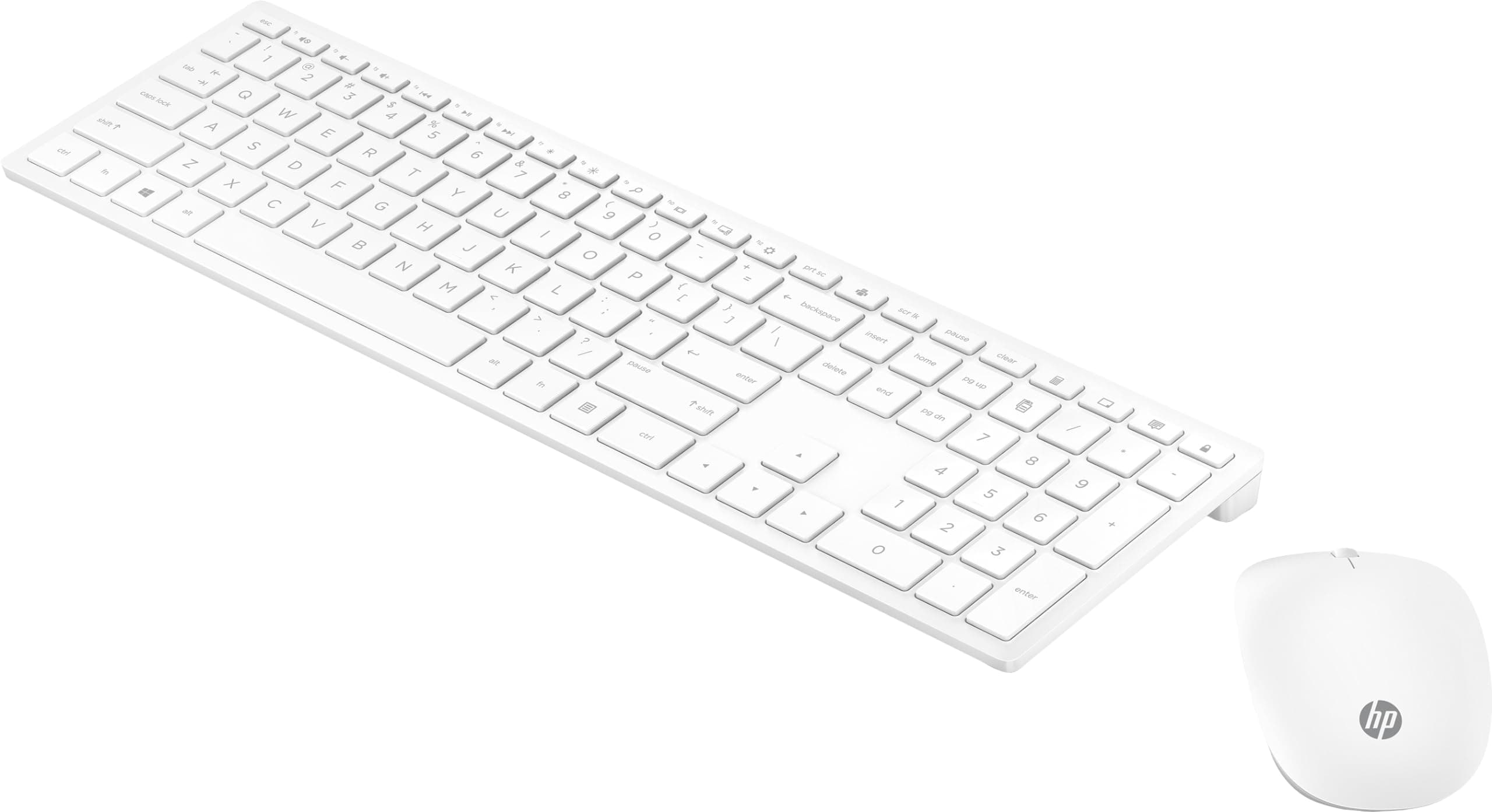 HP Pavilion 800 - Wireless Keyboard and Mouse Pack (Slim, Stylized, Optimized Keys, LED Indicator), White