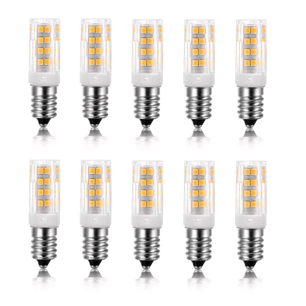 E14 5W LED Light Bulb, 10 Pack, Warm White 3000K, 40W Incandescent Bulb Equivalent, 400LM 52 LED 2835-SMD Light, Not Dimmable, AC 110V