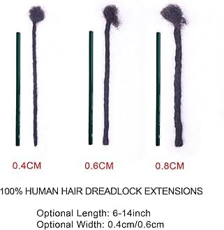ADIASAI 0.4 cm and 0.6 cm Wide, 10-16 Inch S, 10-100 Strands, 100% Human Hair Extensions for Men, Women, Children