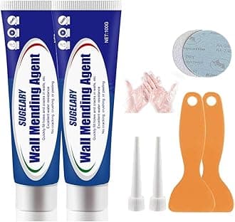 Wall Repair Cream, Waterproof Wall Mending Agent, Quick Drying Wall Repair Paste Kit, Effectively Repair Wall Scratches, Nail Holes, Cracks, Graffiti, Renovation Solutions for White Walls (100g2pack)