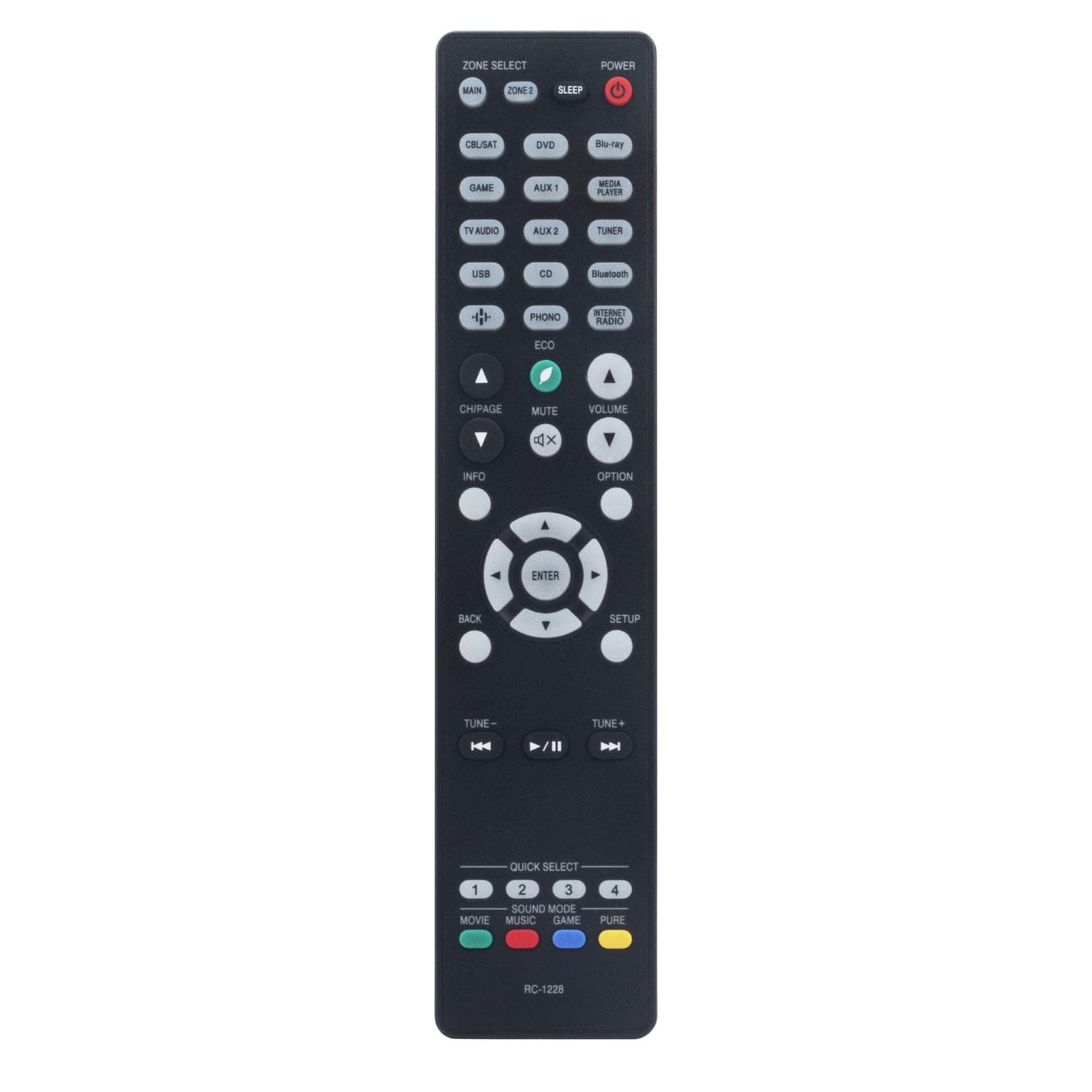 RC-1228 Replacement Remote Control Work with Denon Receiver AVR-X3100W AVR-X3200W AVR-X3300W AVR-X3400H AVR-X3500H AVR-X3600H AVR-X2500H AVR-X2600H