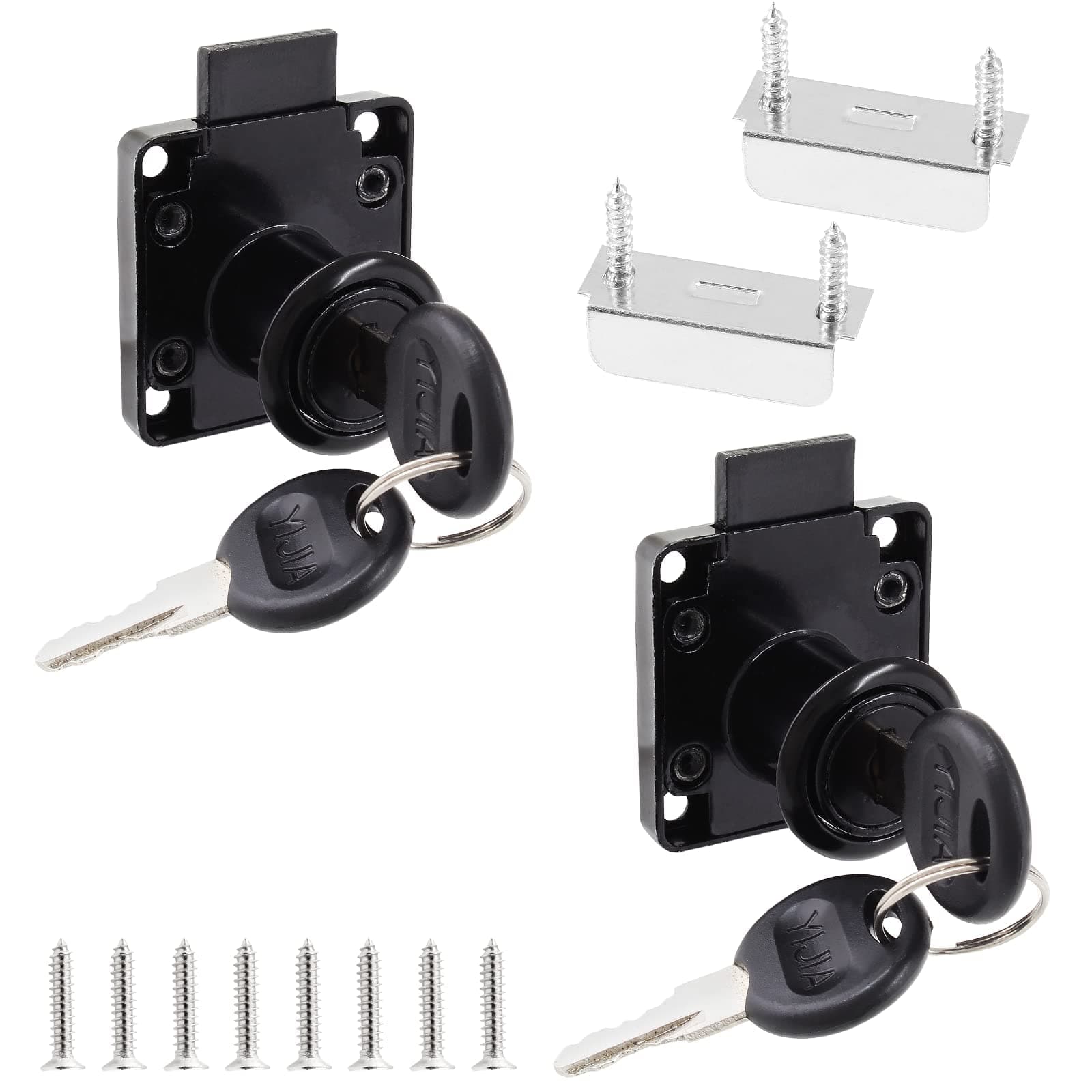 Excefore 2 Pack File Cabinet Locks - 7/8 Inch / 22mm Cylinder Length Desktop Lock Mailbox Locks Desk Drawer Lock,Keyed Different, Rust-Resistant, and Easy to Install